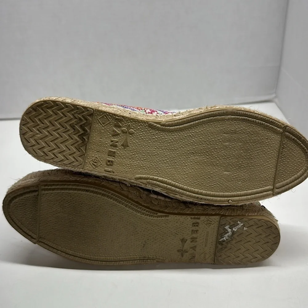 Manebi Ibiza Espadrille Shoe Cross Stitch Floral Colorful Slip On Shoes Size 37
